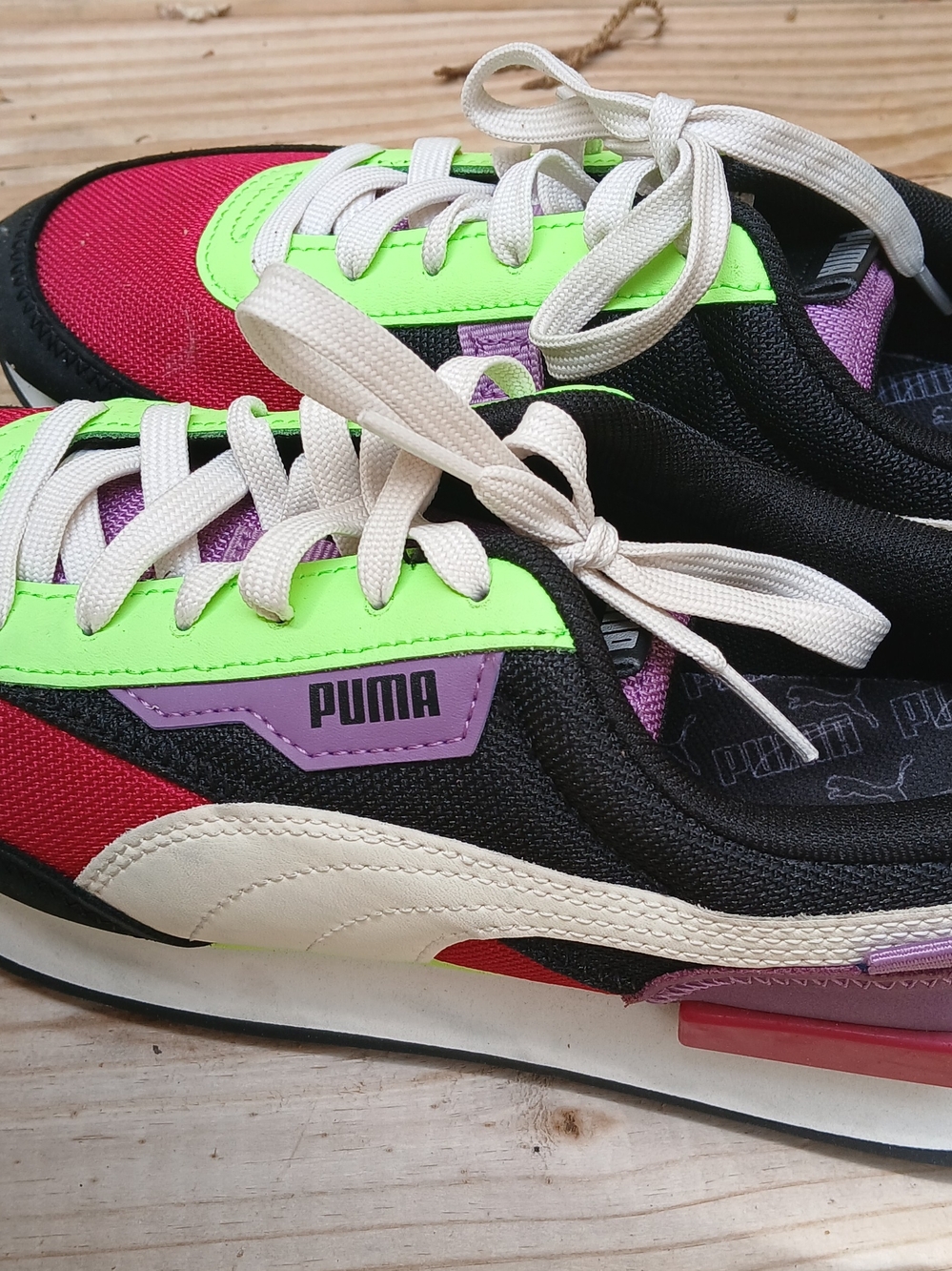 Puma Women's Red, Neon Green, Purple & Black Athletic Sneakers - Picture 2 of 3